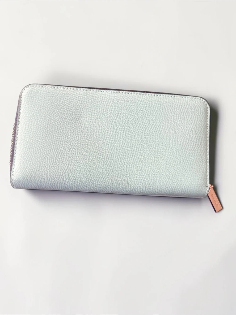 Kate Spade New York Blue White Colorblock Zip Around Continental Wallet